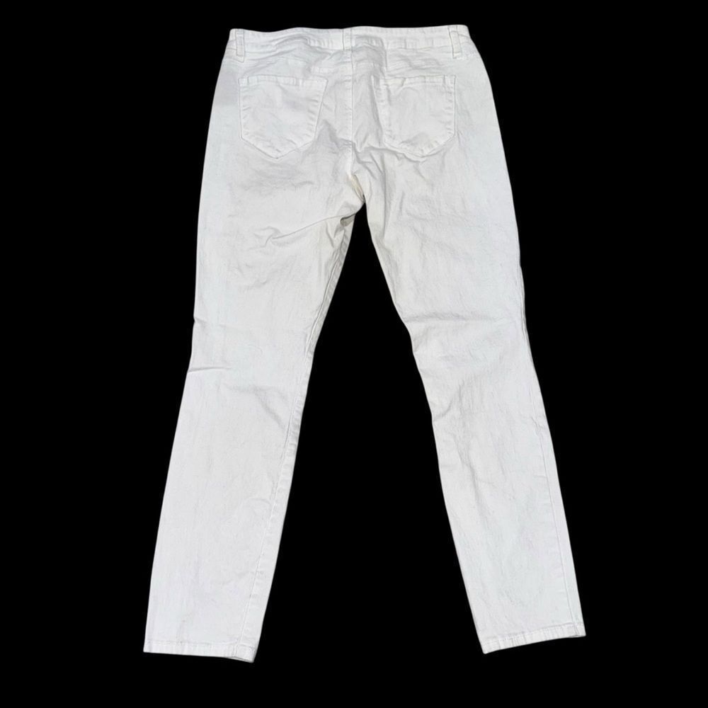 Refuge Solid White Skinny Jeans Classic Stretch Denim Pants Casual size 12 - Picture 7 of 10